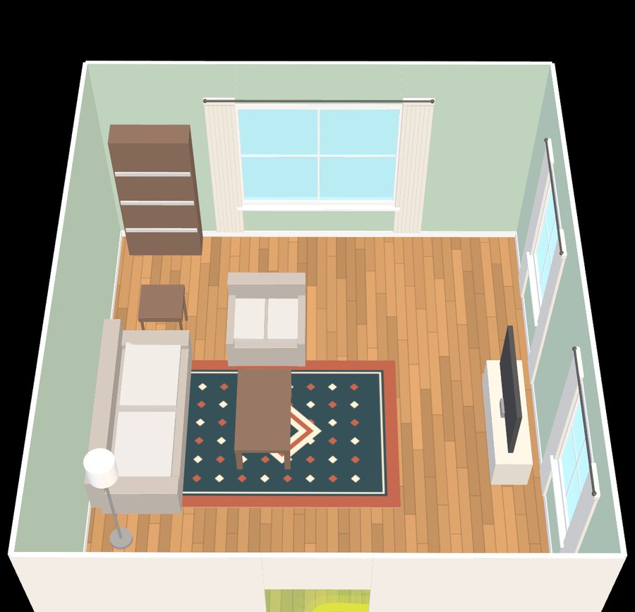The delivery playing: the wheelchair comes through the door on its route into the living room